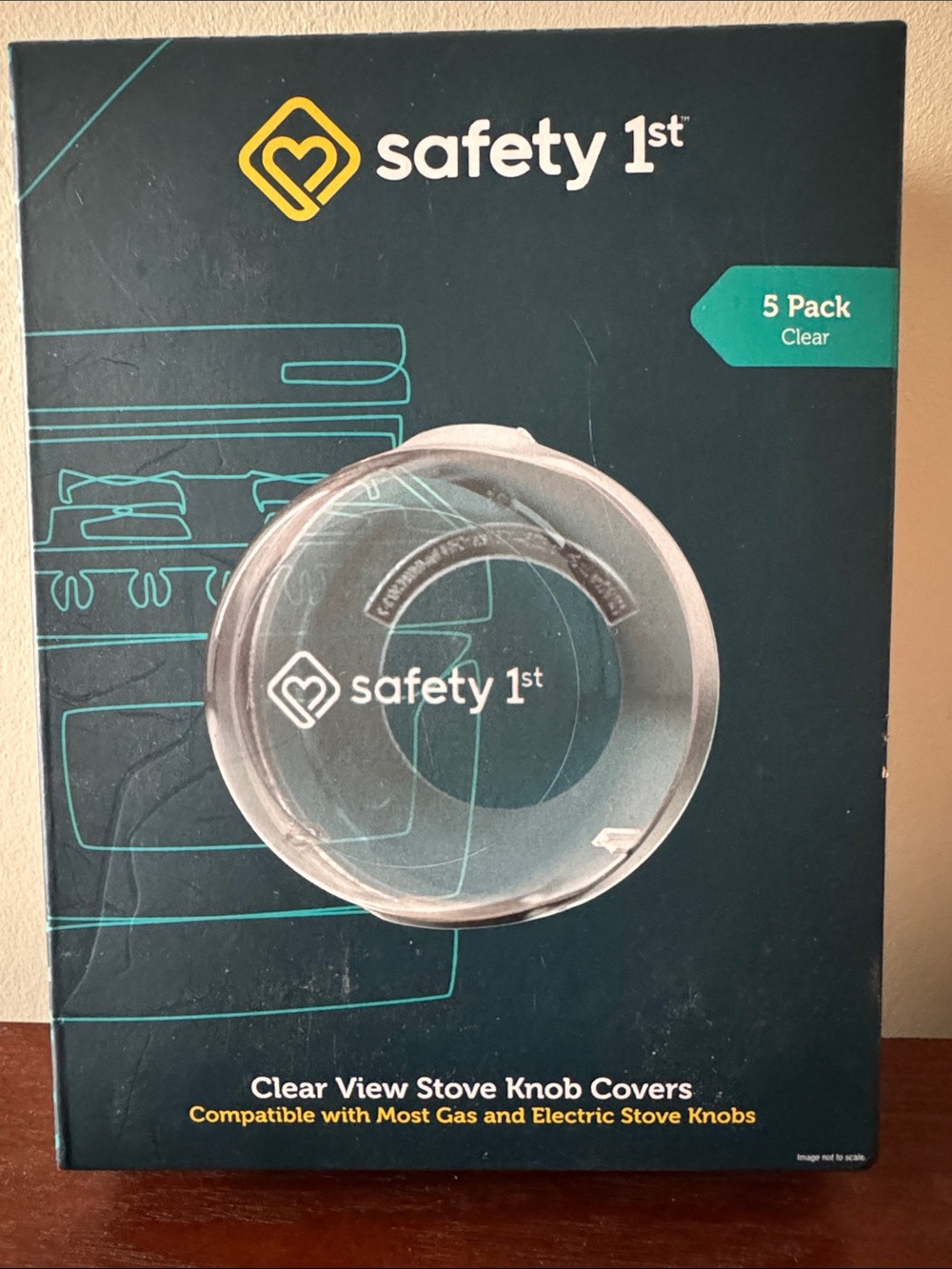 NIB safety 1st Clear View Stove Knob Covers - Clear (5 Pack)